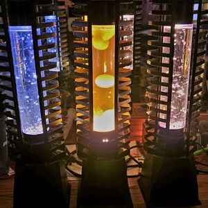 Set of 3 Vintage Lava/Glitter Tube CD Holder Lamps